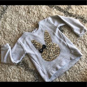 Girls Adorable sequins bunny sweatshirt
